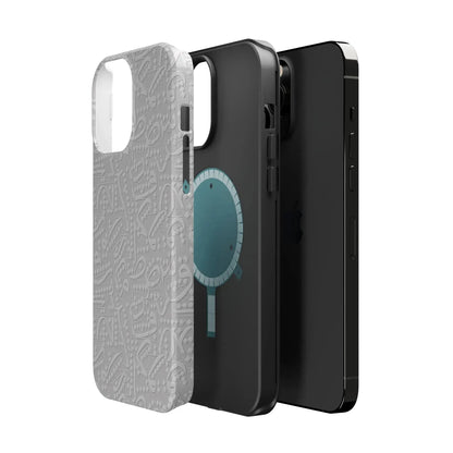 White Arabic calligraphy letters - Iphone Magnetic Tough Case book cover