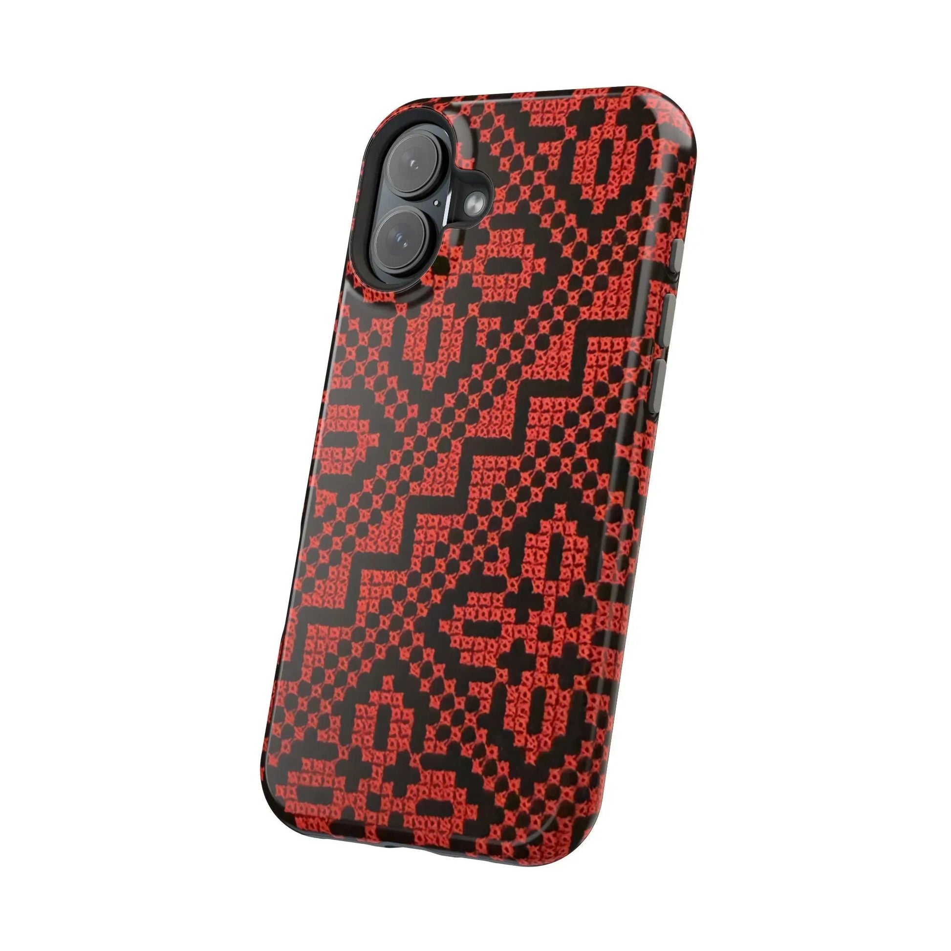 Red and Black Tatreez Design - Iphone Magnetic Tough Case book cover