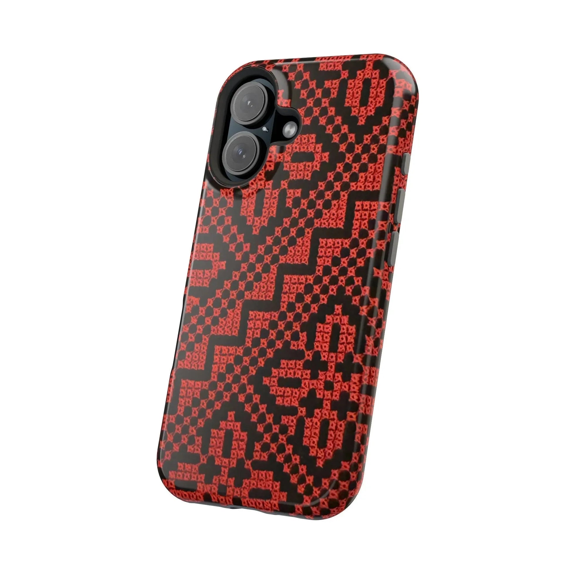 Red and Black Tatreez Design - Iphone Magnetic Tough Case book cover