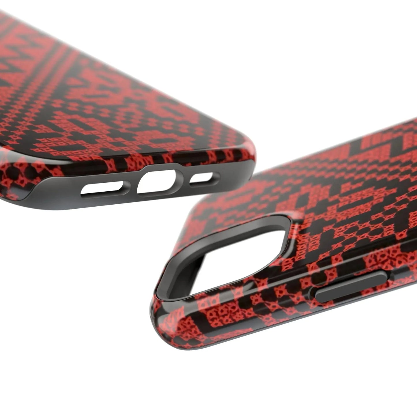 Red and Black Tatreez Design - Iphone Magnetic Tough Case book cover