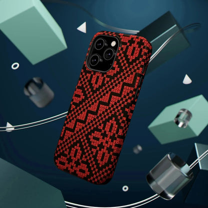 Red and Black Tatreez Design - Iphone Magnetic Tough Case book cover