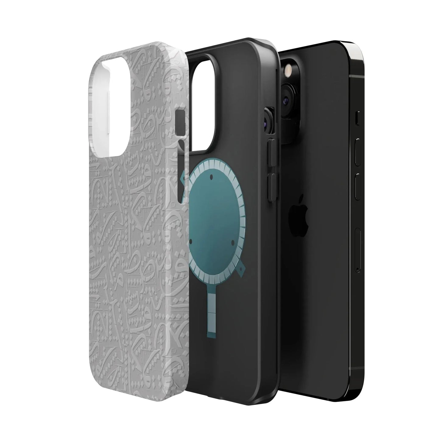 White Arabic calligraphy letters - Iphone Magnetic Tough Case book cover
