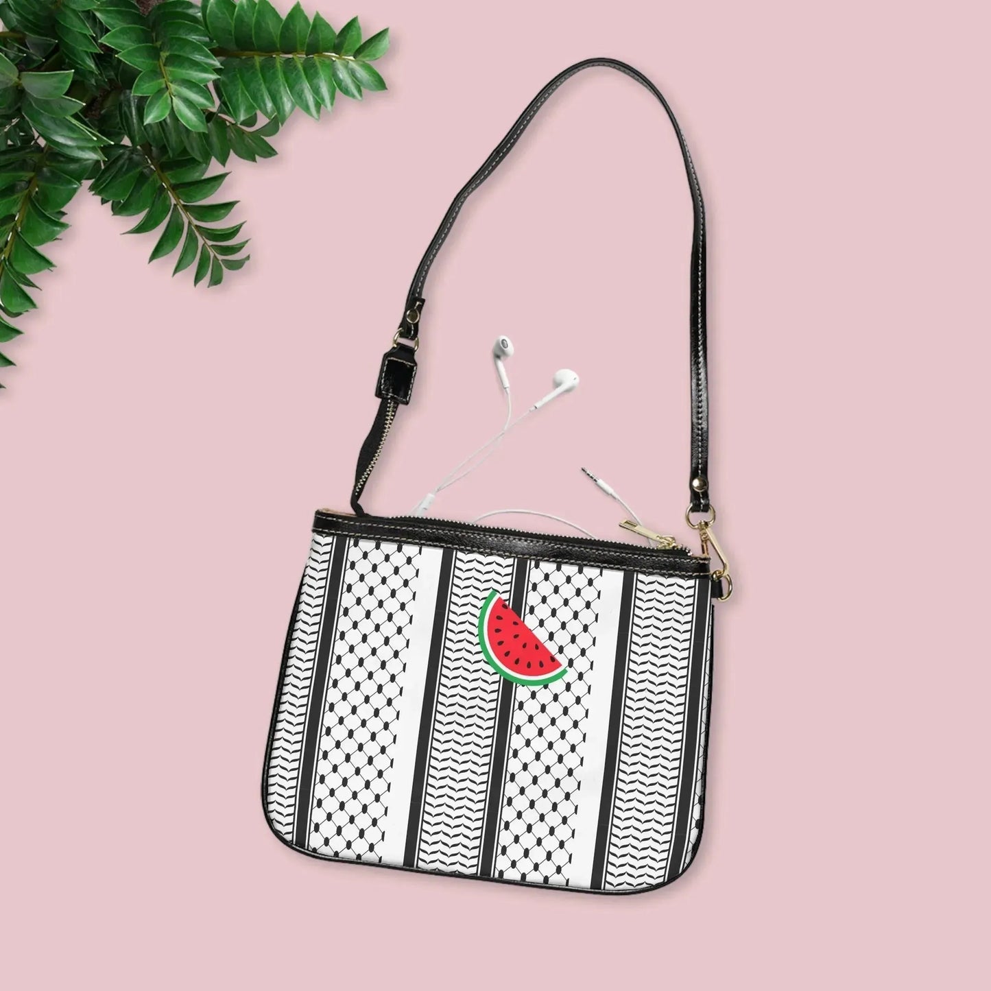 Black and White Kufi Shoulder Bag - Small Leather Crossbody Purse book cover
