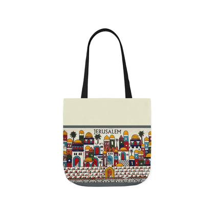 Jerusalem City  Tote Bag, 3-Color Straps