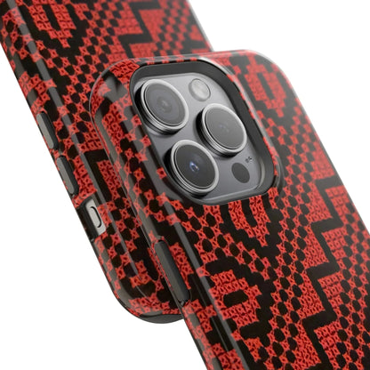 Red and Black Tatreez Design - Iphone Magnetic Tough Case book cover