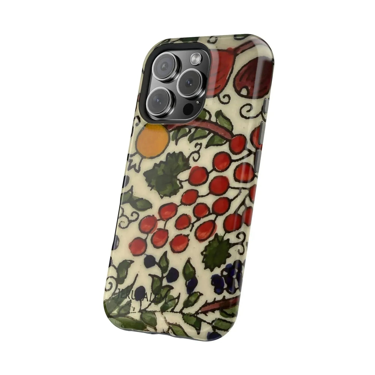 Jerusalem City Fruits Design Iphone Magnetic Tough Case book cover