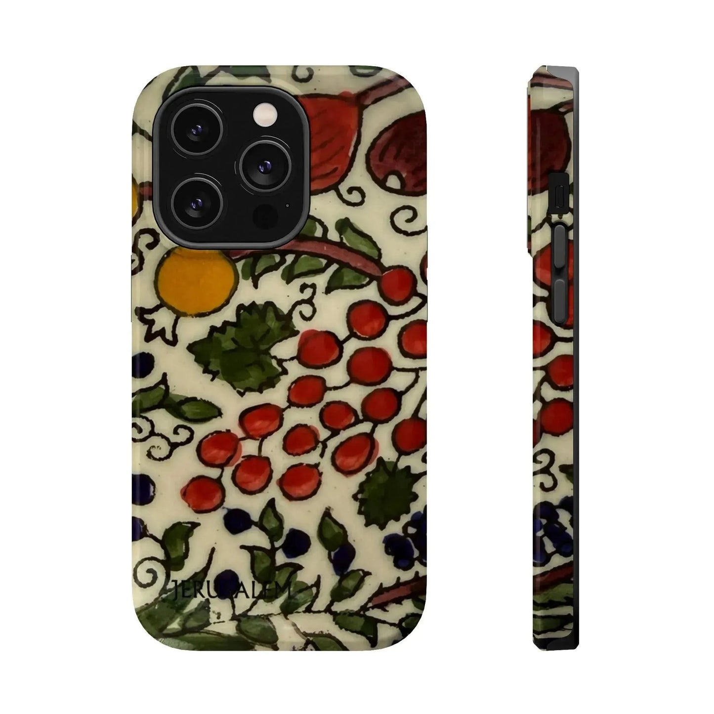 Jerusalem City Fruits Design Iphone Magnetic Tough Case book cover