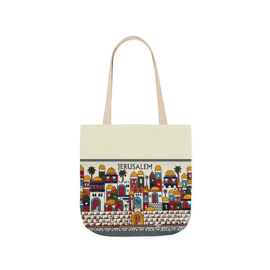 Jerusalem City  Tote Bag, 3-Color Straps