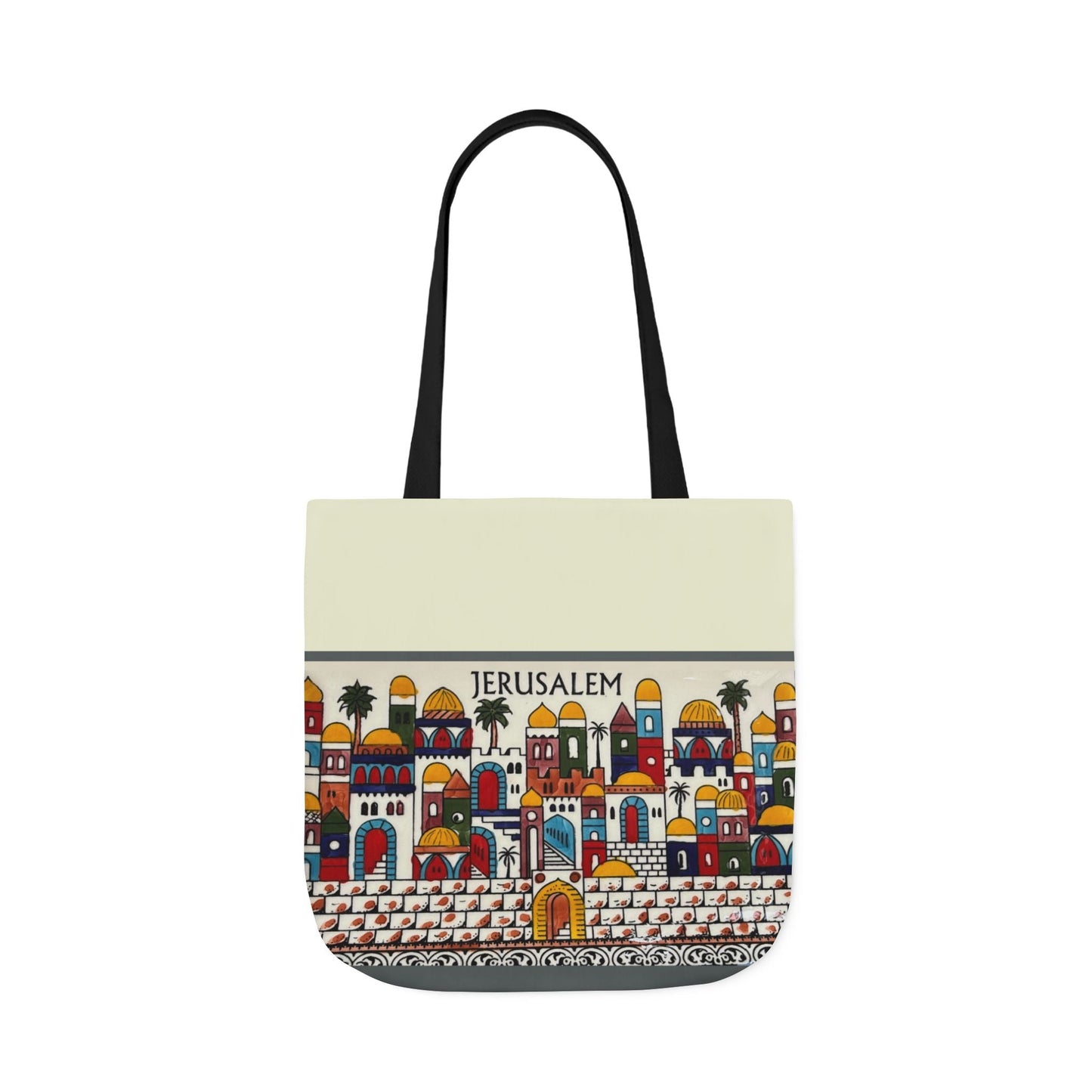 Jerusalem City  Tote Bag, 3-Color Straps
