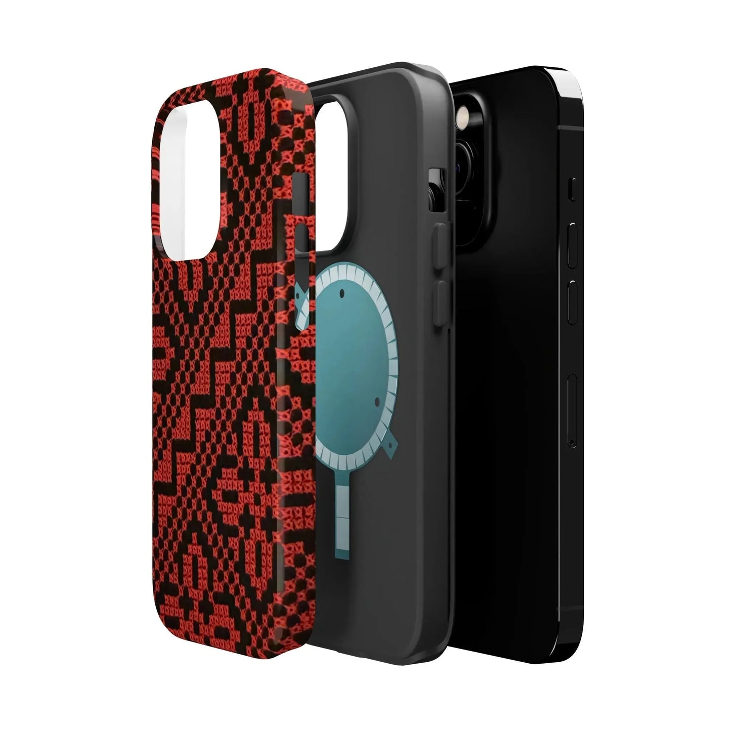 Red and Black Tatreez Design - Iphone Magnetic Tough Case book cover