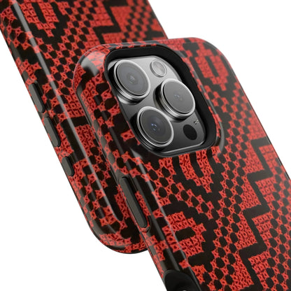Red and Black Tatreez Design - Iphone Magnetic Tough Case book cover