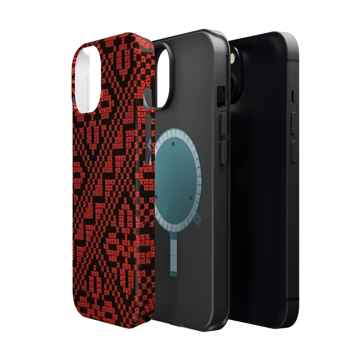 Red and Black Tatreez Design - Iphone Magnetic Tough Case book cover