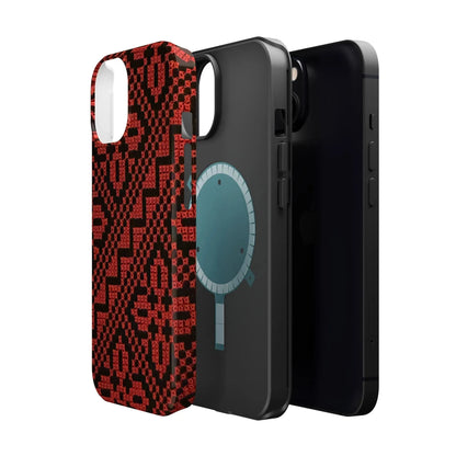 Red and Black Tatreez Design - Iphone Magnetic Tough Case book cover