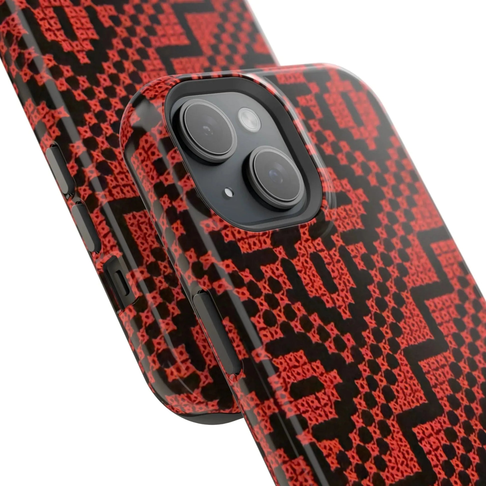 Red and Black Tatreez Design - Iphone Magnetic Tough Case book cover