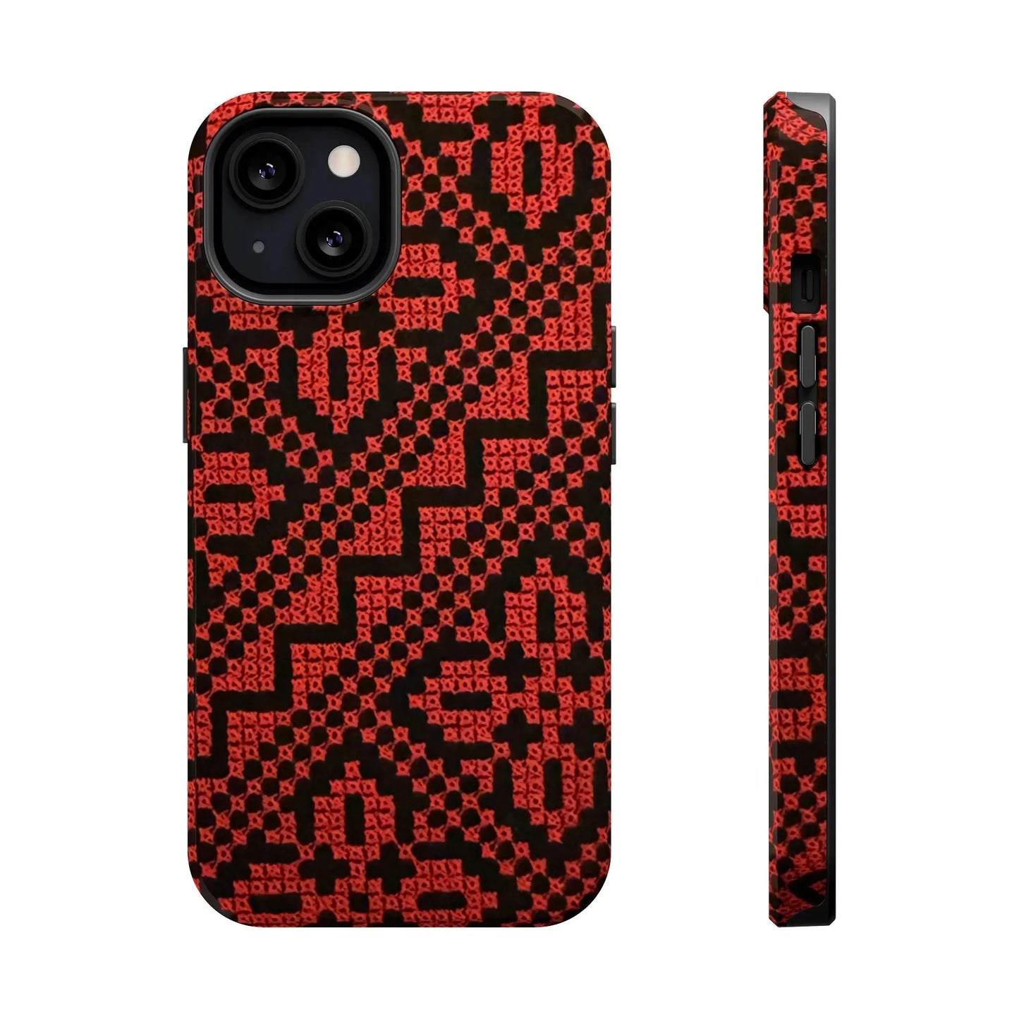 Red and Black Tatreez Design - Iphone Magnetic Tough Case book cover