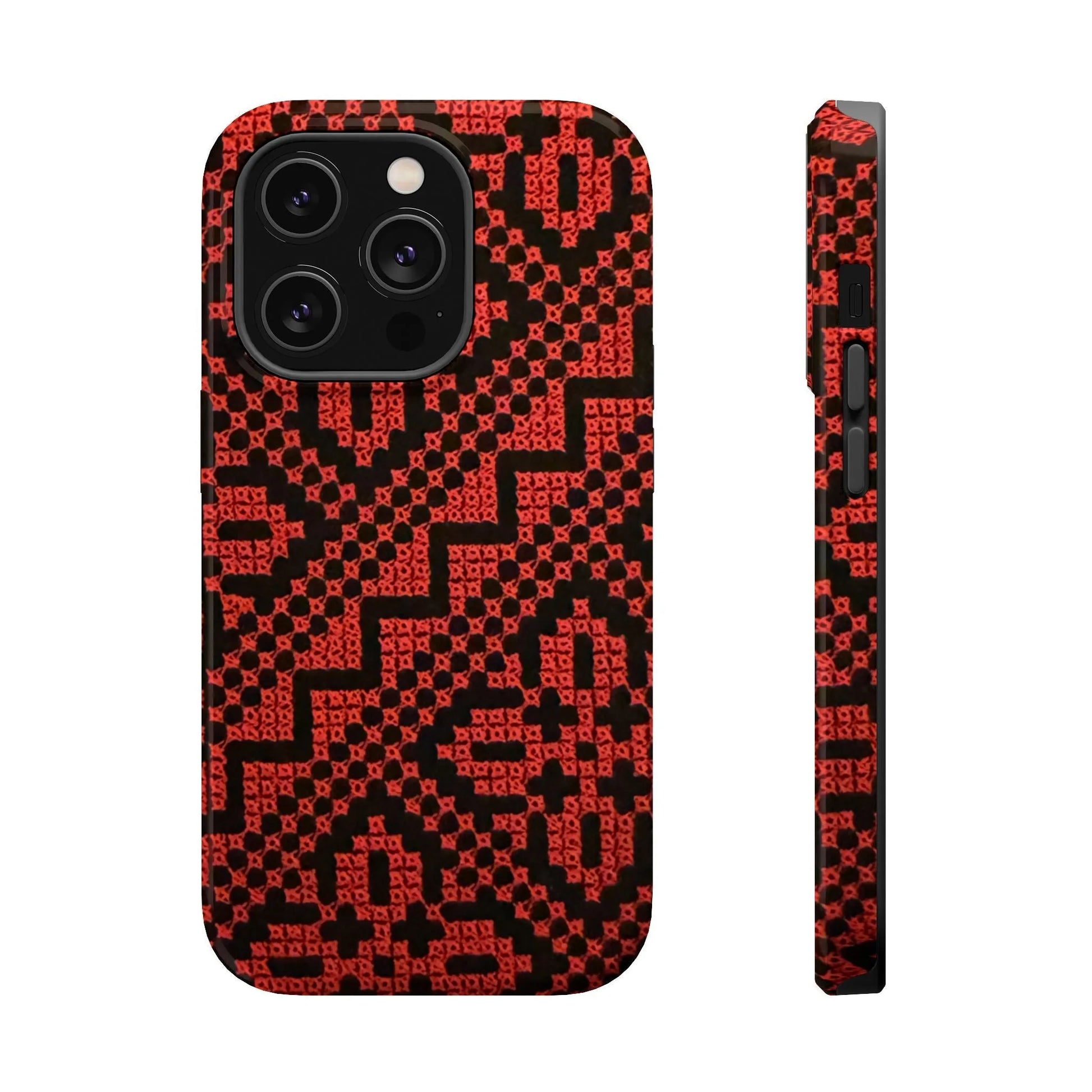 Red and Black Tatreez Design - Iphone Magnetic Tough Case book cover