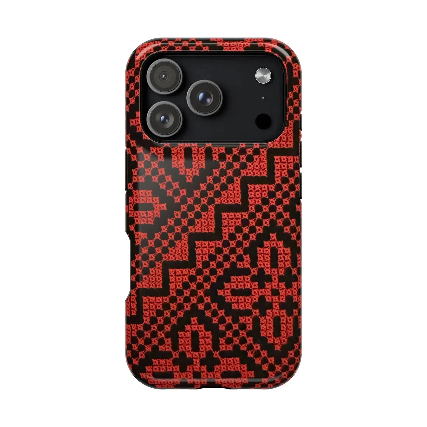 Red and Black Tatreez Design - Iphone Magnetic Tough Case book cover