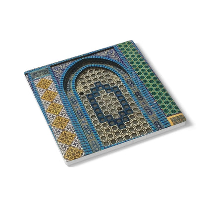 Masjid Al-Aqsa Pattern Ceramic Coaster, Stylish Drinkware, Home Decor, Gift for Housewarming, Coffee Table Accessory book cover