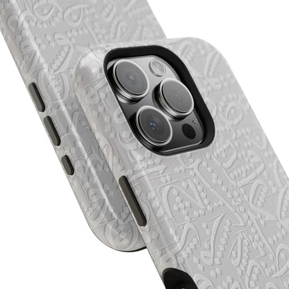 White Arabic calligraphy letters - Iphone Magnetic Tough Case book cover
