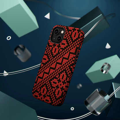 Red and Black Tatreez Design - Iphone Magnetic Tough Case book cover