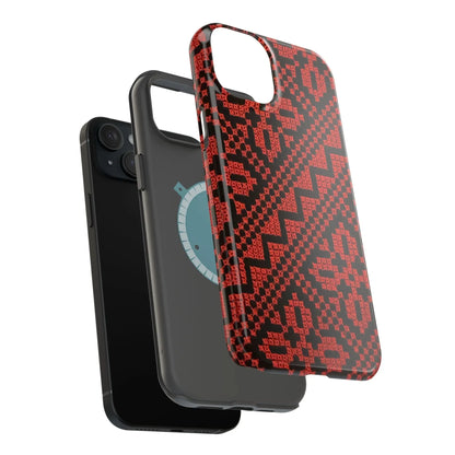 Red and Black Tatreez Design - Iphone Magnetic Tough Case book cover