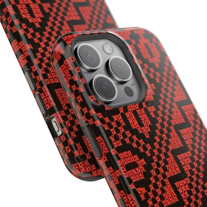 Red and Black Tatreez Design - Iphone Magnetic Tough Case book cover