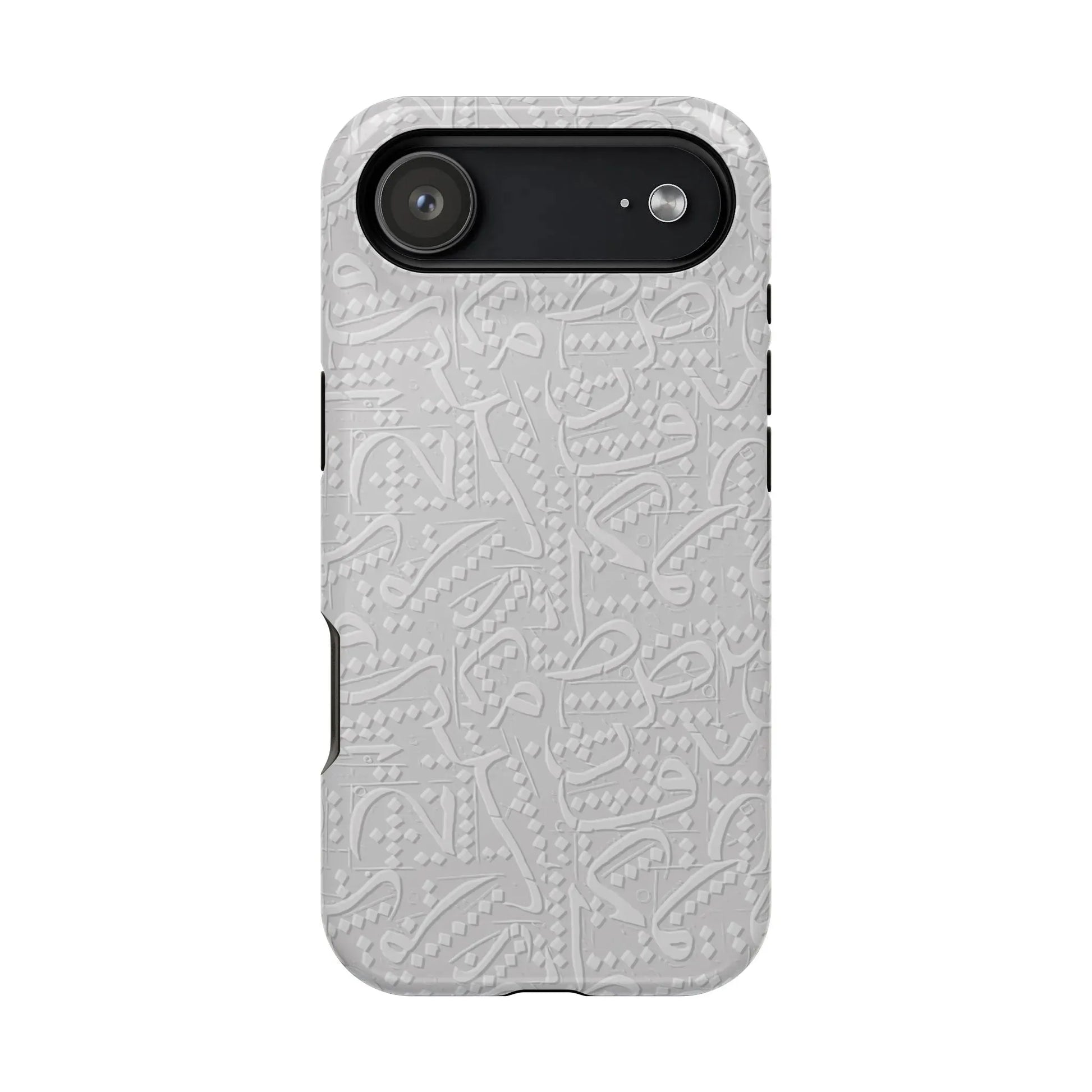 White Arabic calligraphy letters - Iphone Magnetic Tough Case book cover