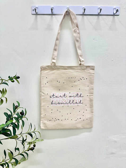 Start with Bismillah - Canvas Tote