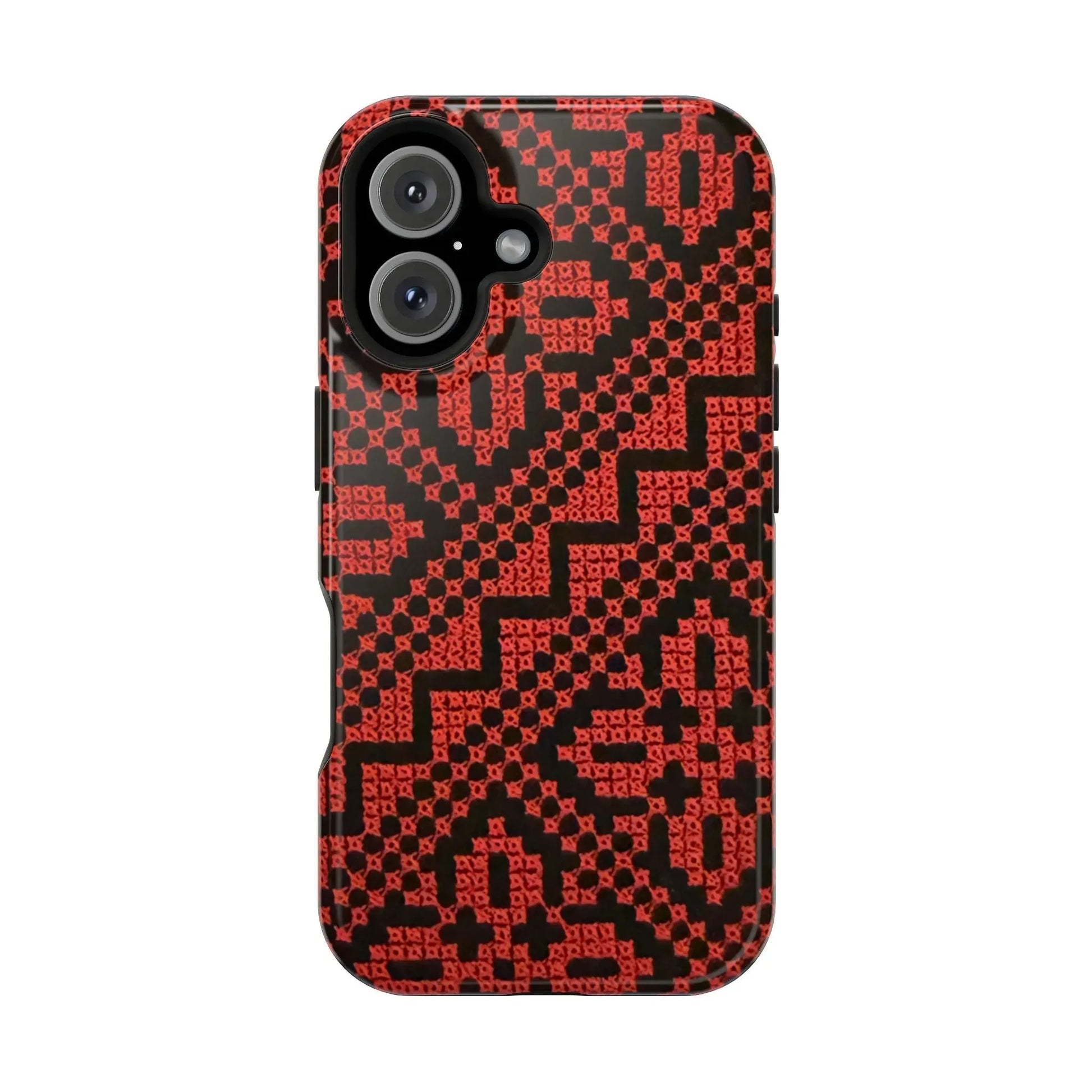 Red and Black Tatreez Design - Iphone Magnetic Tough Case book cover