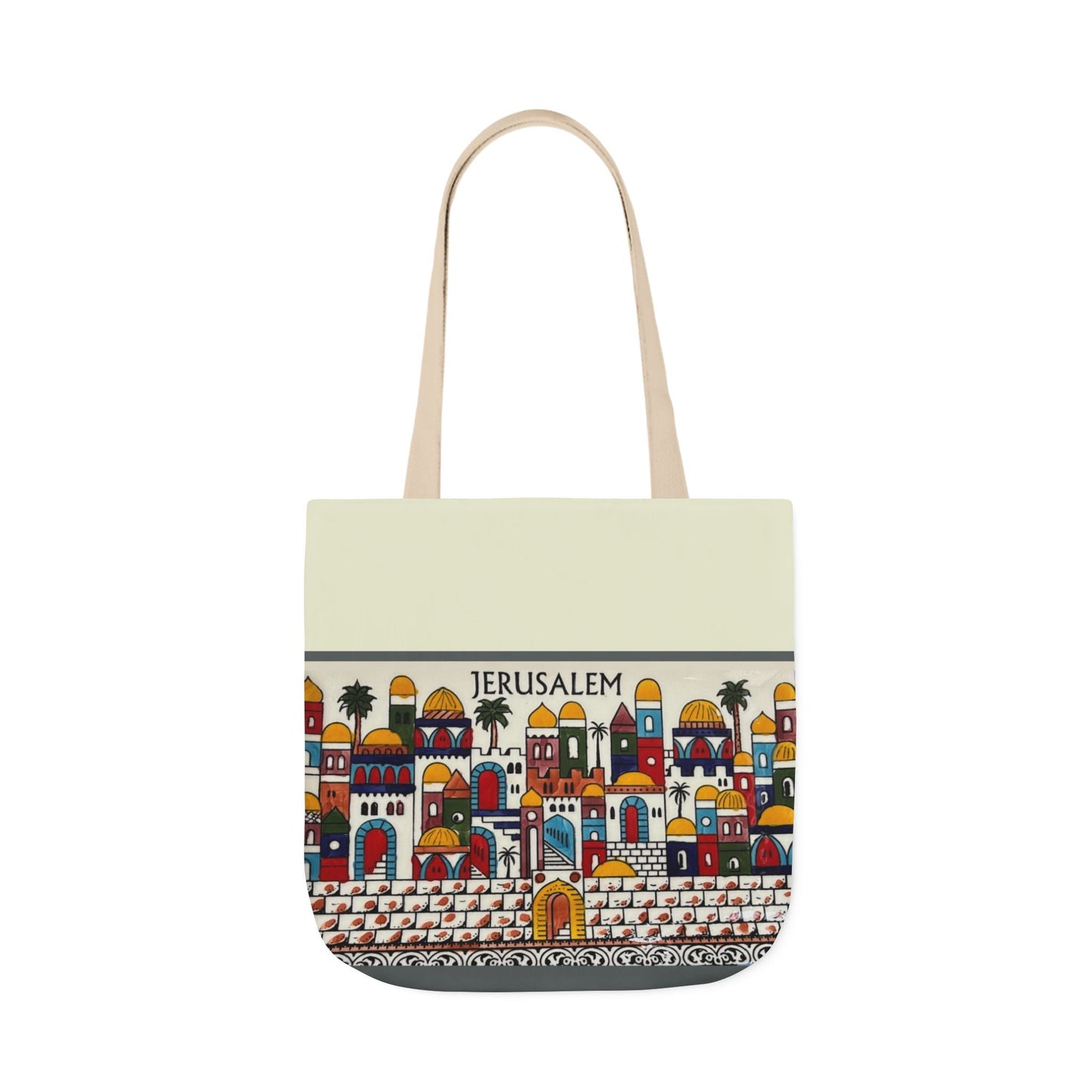 Jerusalem City  Tote Bag, 3-Color Straps