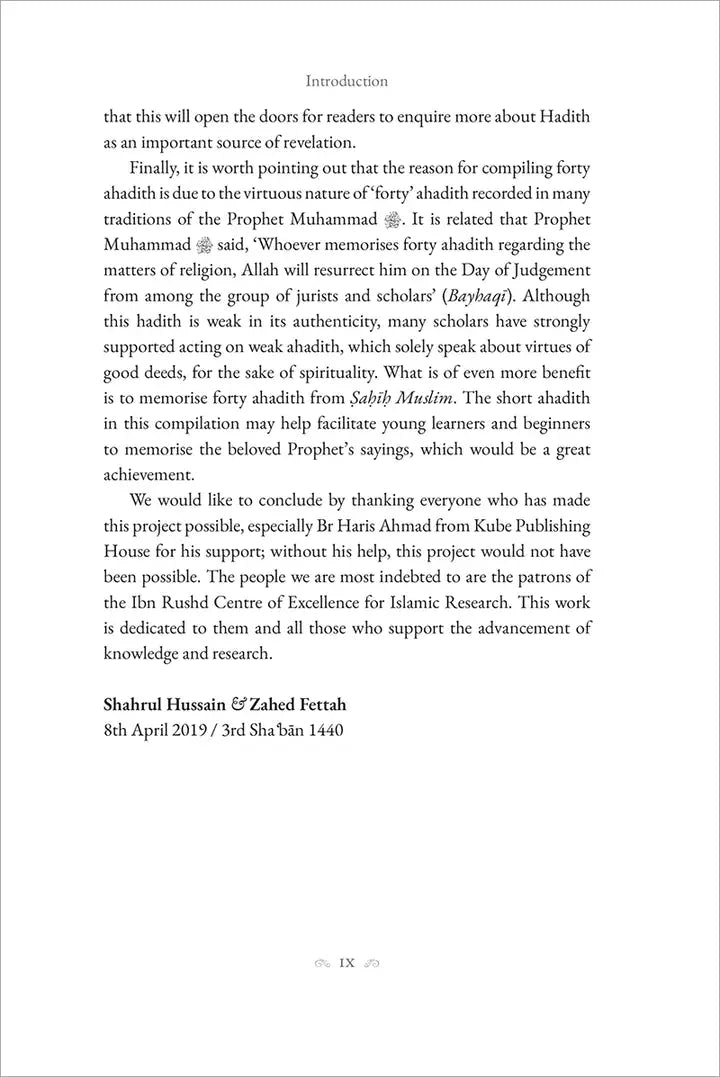 40 Hadith From Sahih Muslim Kube Publishing