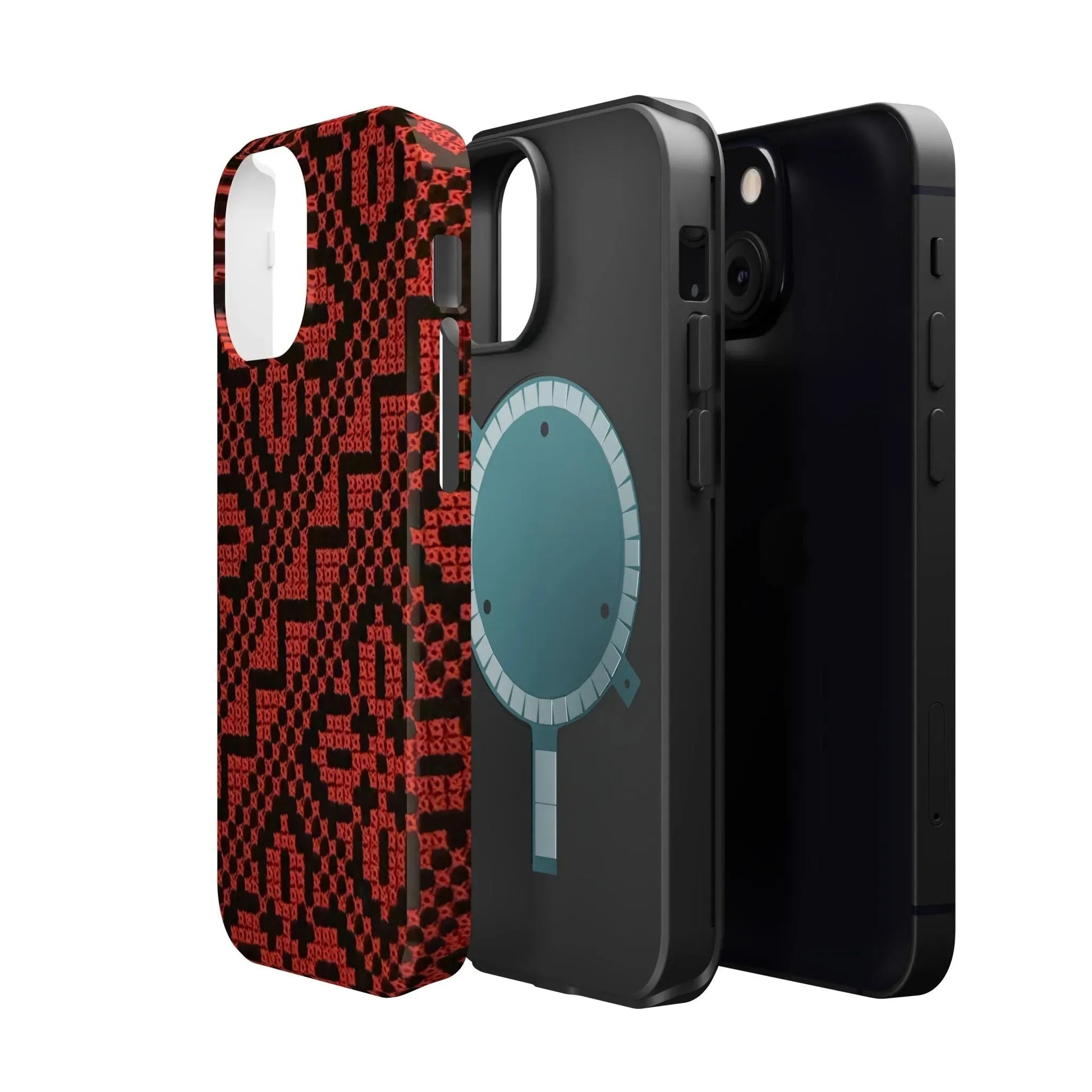 Red and Black Tatreez Design - Iphone Magnetic Tough Case book cover