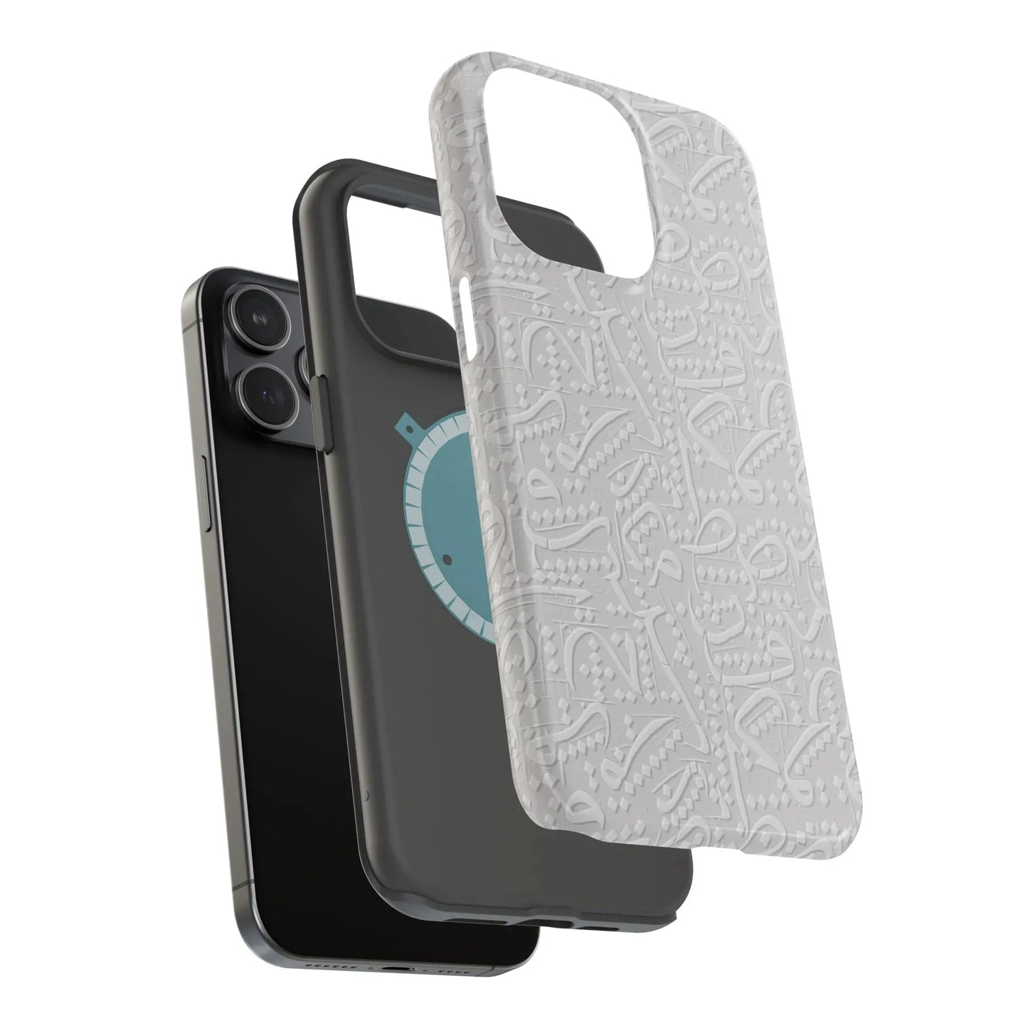 White Arabic calligraphy letters - Iphone Magnetic Tough Case book cover