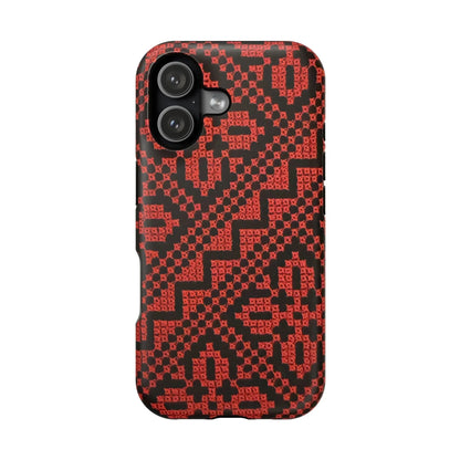 Red and Black Tatreez Design - Iphone Magnetic Tough Case book cover