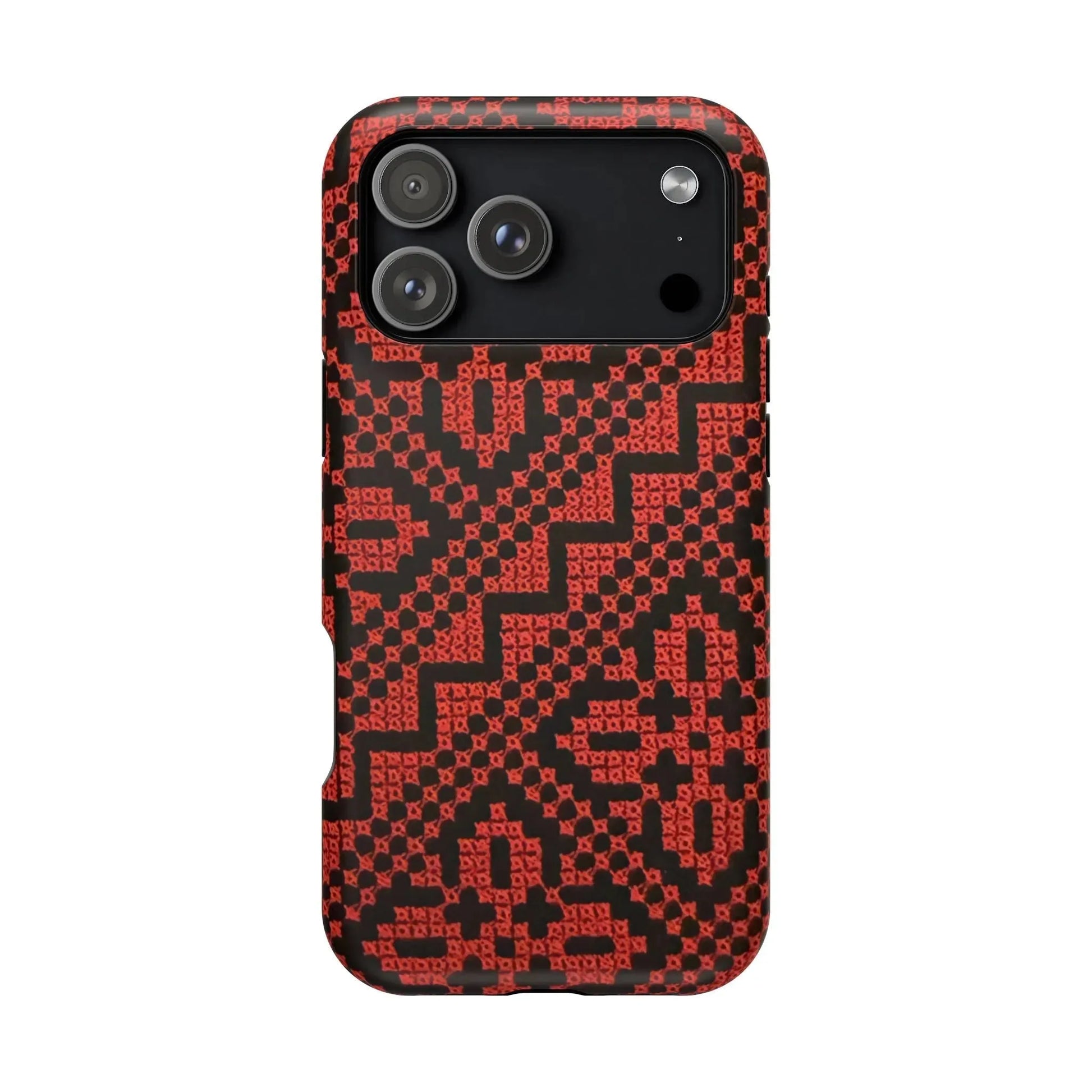 Red and Black Tatreez Design - Iphone Magnetic Tough Case book cover
