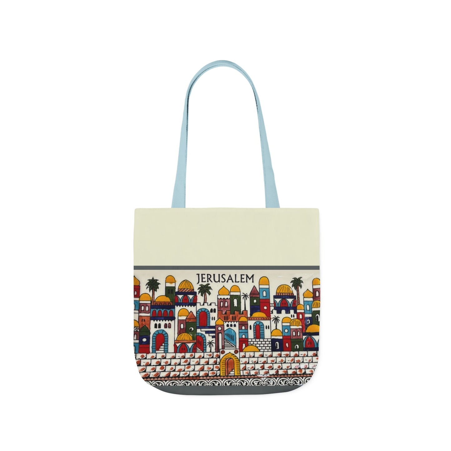 Jerusalem City  Tote Bag, 3-Color Straps