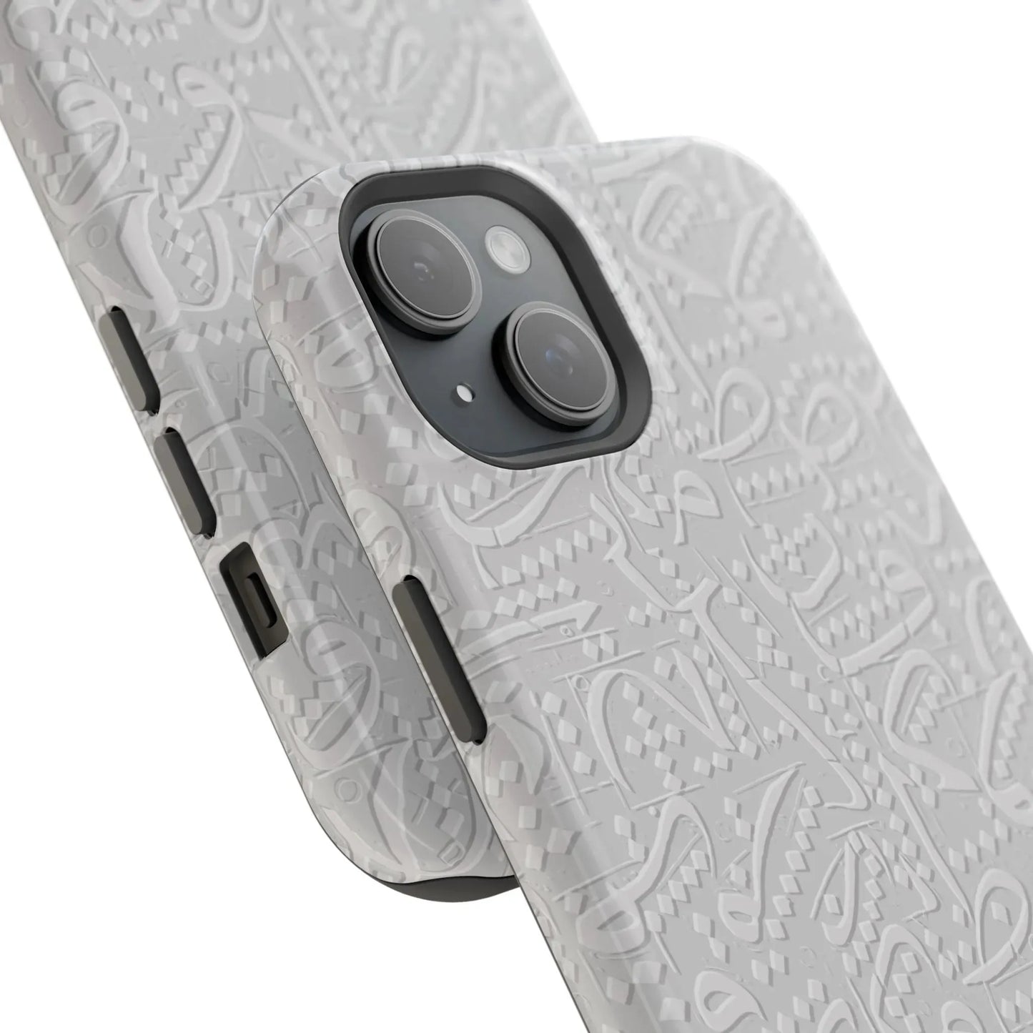 White Arabic calligraphy letters - Iphone Magnetic Tough Case book cover