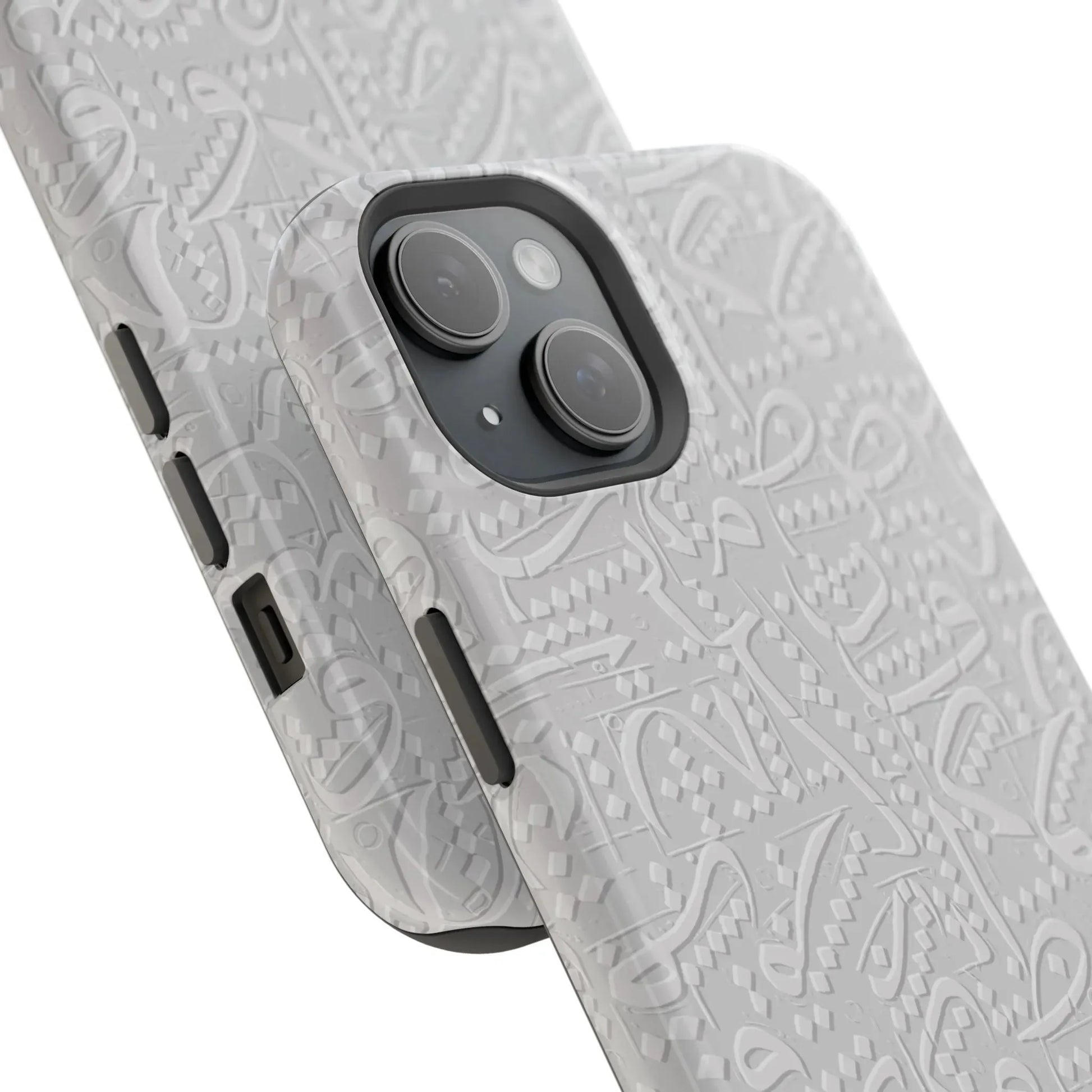 White Arabic calligraphy letters - Iphone Magnetic Tough Case book cover