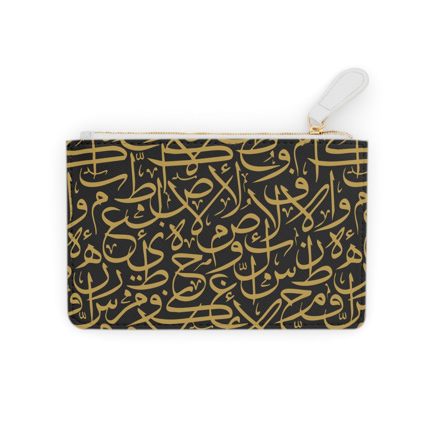 Black and Gold Arabic Letters Mini Clutch Bag
