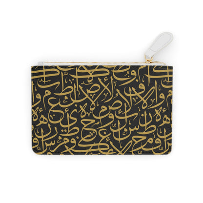 Black and Gold Arabic Letters Mini Clutch Bag