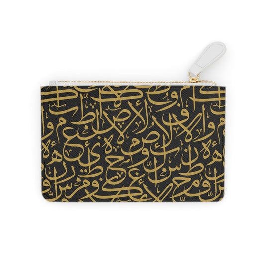 Black and Gold Arabic Letters Mini Clutch Bag