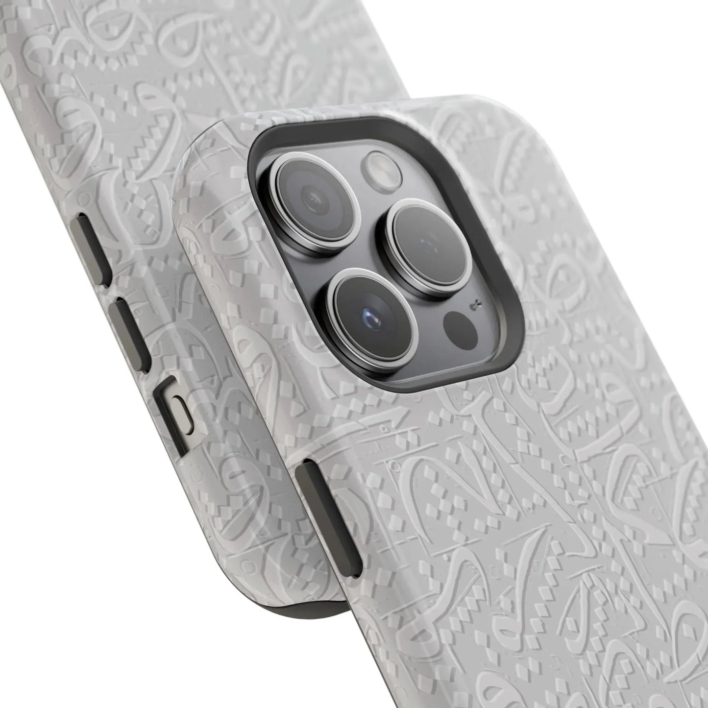White Arabic calligraphy letters - Iphone Magnetic Tough Case book cover