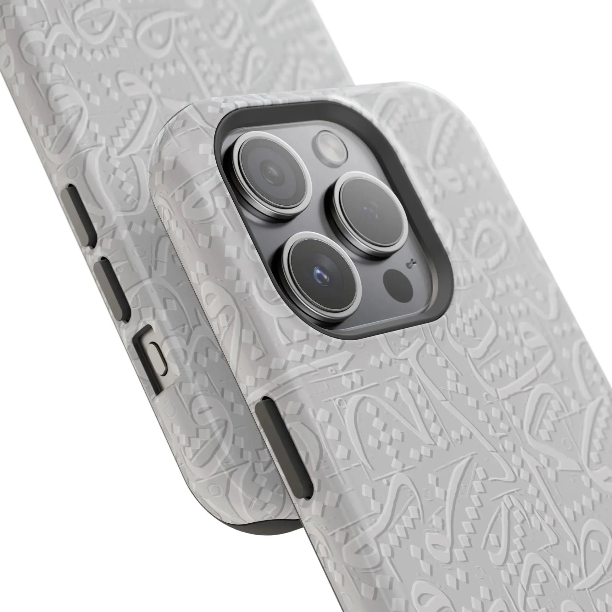 White Arabic calligraphy letters - Iphone Magnetic Tough Case book cover