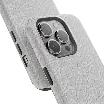 White Arabic calligraphy letters - Iphone Magnetic Tough Case book cover