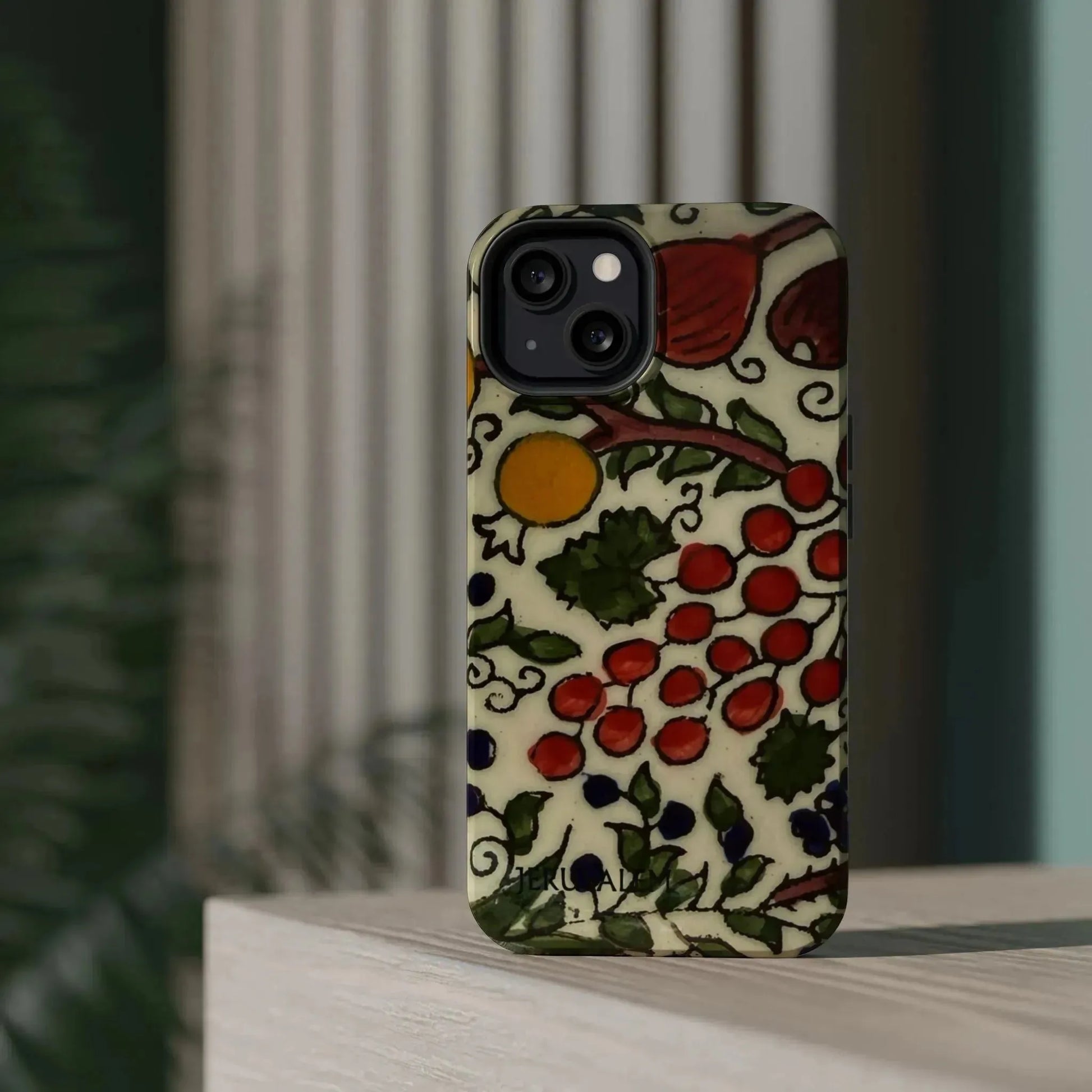 Jerusalem City Fruits Design Iphone Magnetic Tough Case book cover