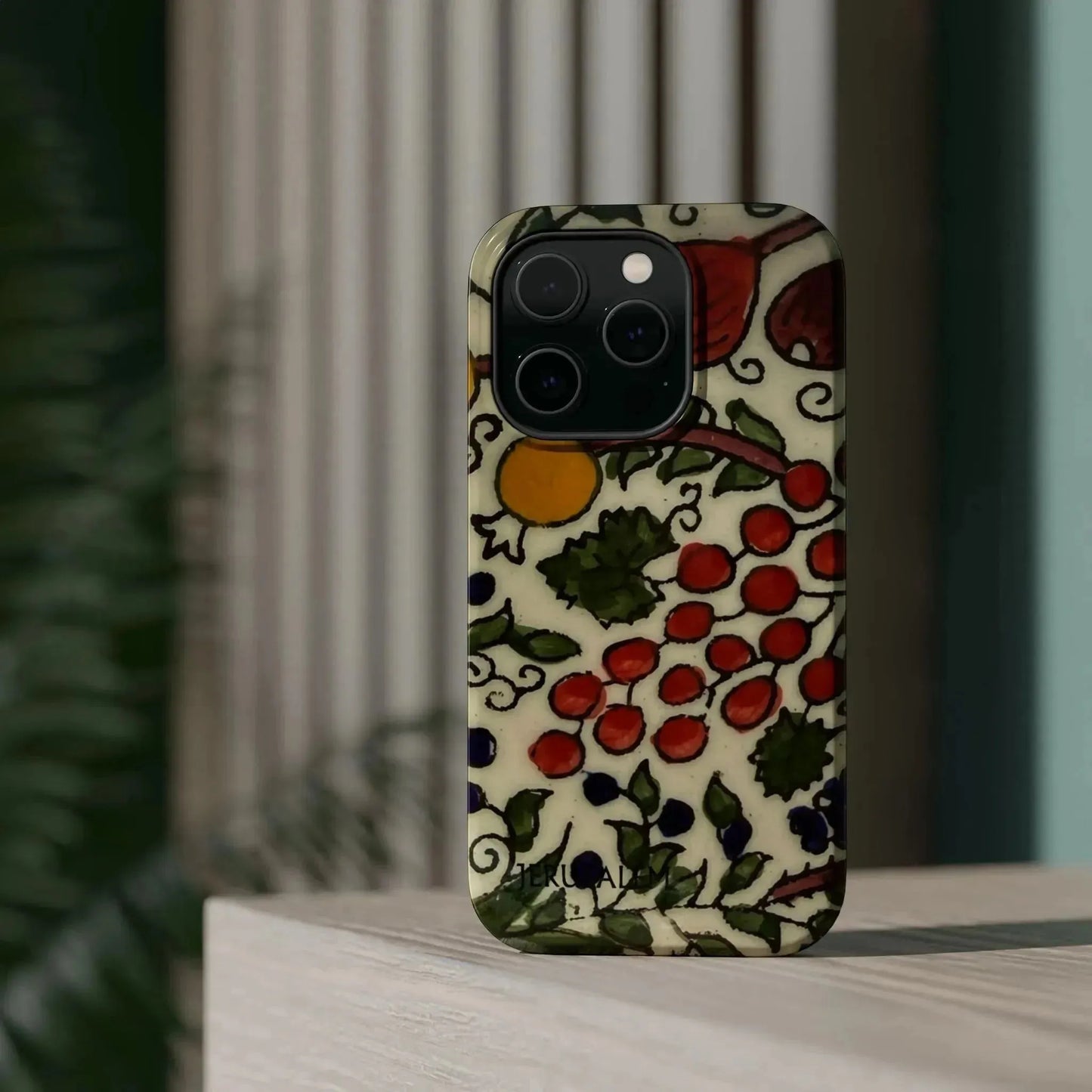 Jerusalem City Fruits Design Iphone Magnetic Tough Case book cover