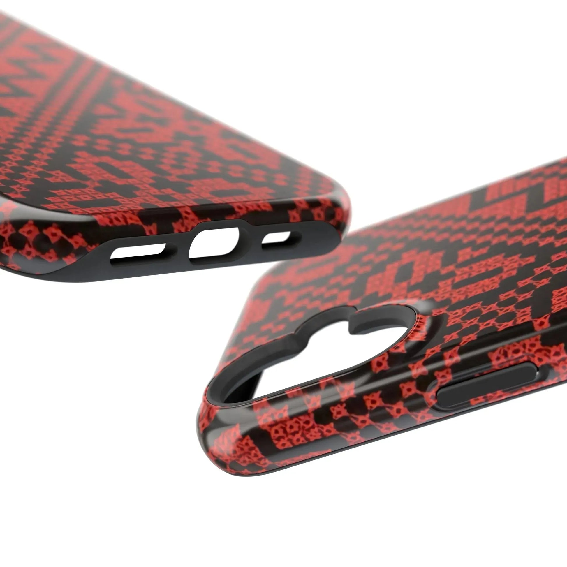 Red and Black Tatreez Design - Iphone Magnetic Tough Case book cover