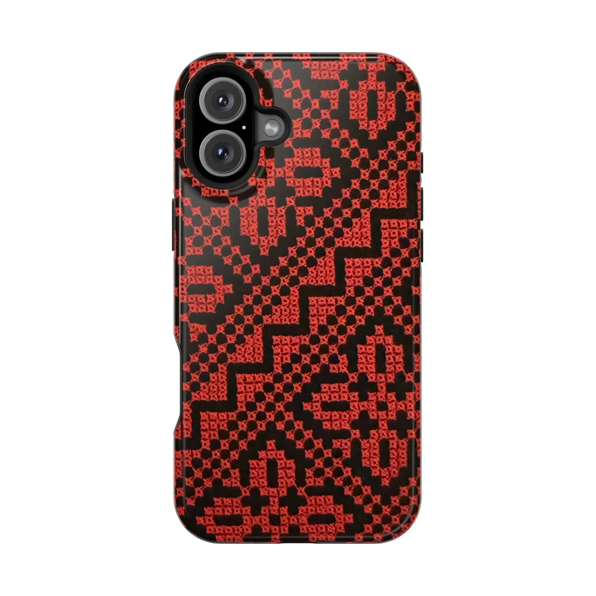 Red and Black Tatreez Design - Iphone Magnetic Tough Case book cover