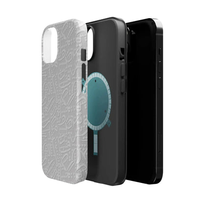White Arabic calligraphy letters - Iphone Magnetic Tough Case book cover