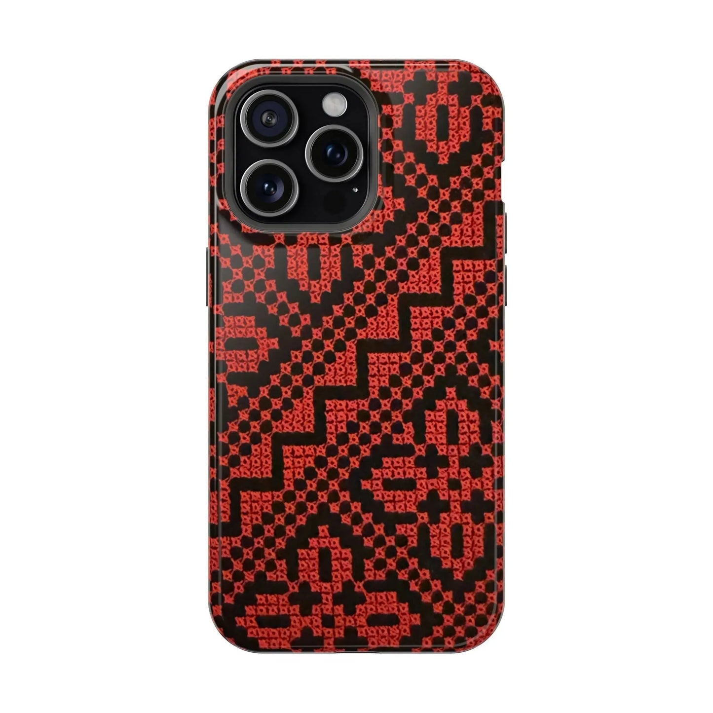 Red and Black Tatreez Design - Iphone Magnetic Tough Case book cover